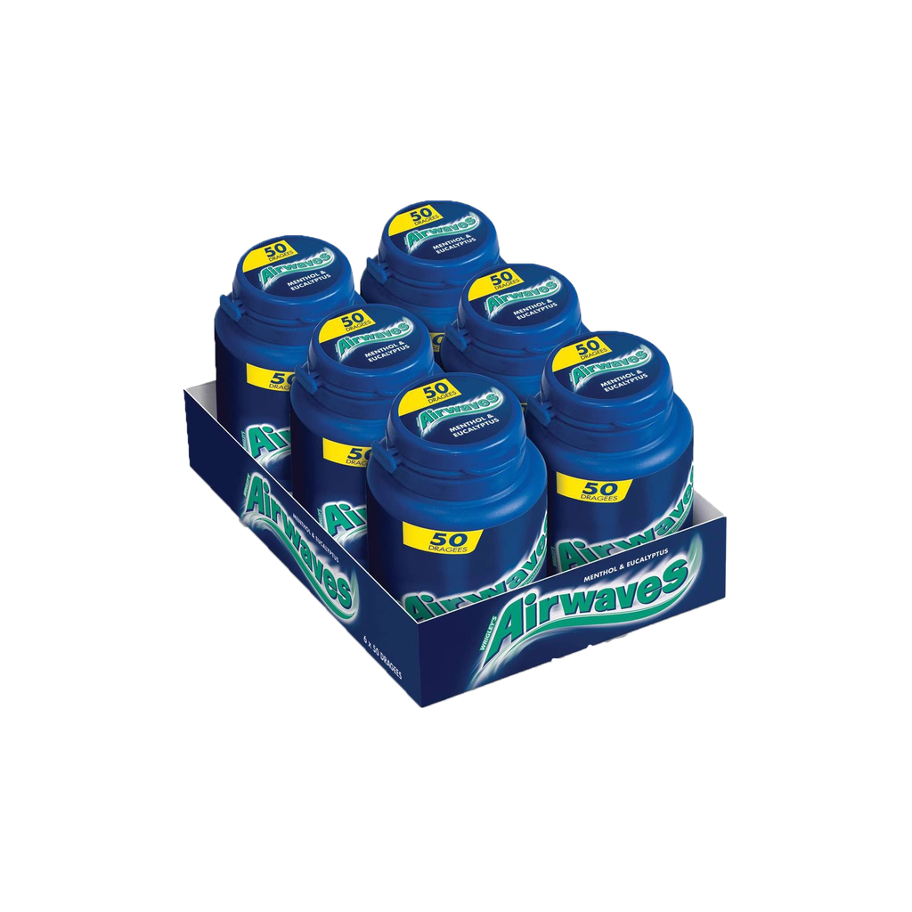 Airwaves - Menthol & Eucalyptus Sugar Free - 64g x 6pcs - 384g